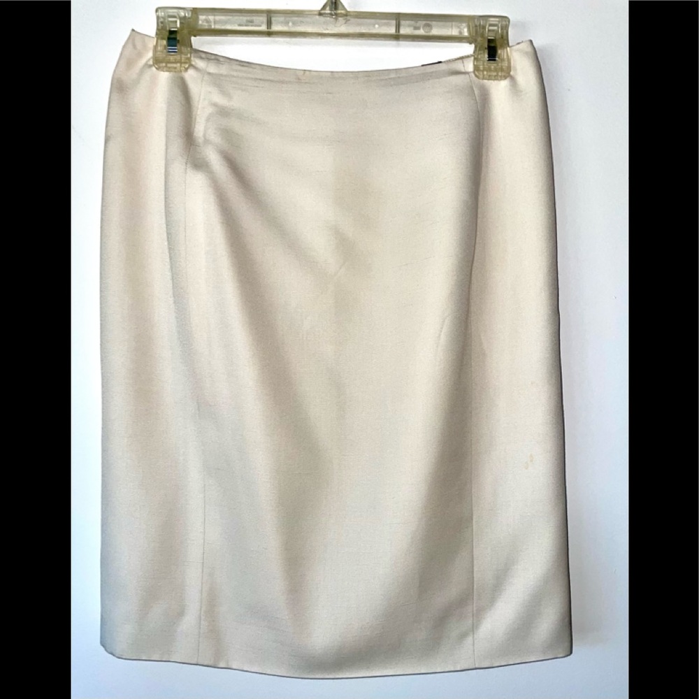 JOHN GALLIANO LINED SKIRT IVORY ZIPPER HOOK & EYE SIZE SMALL